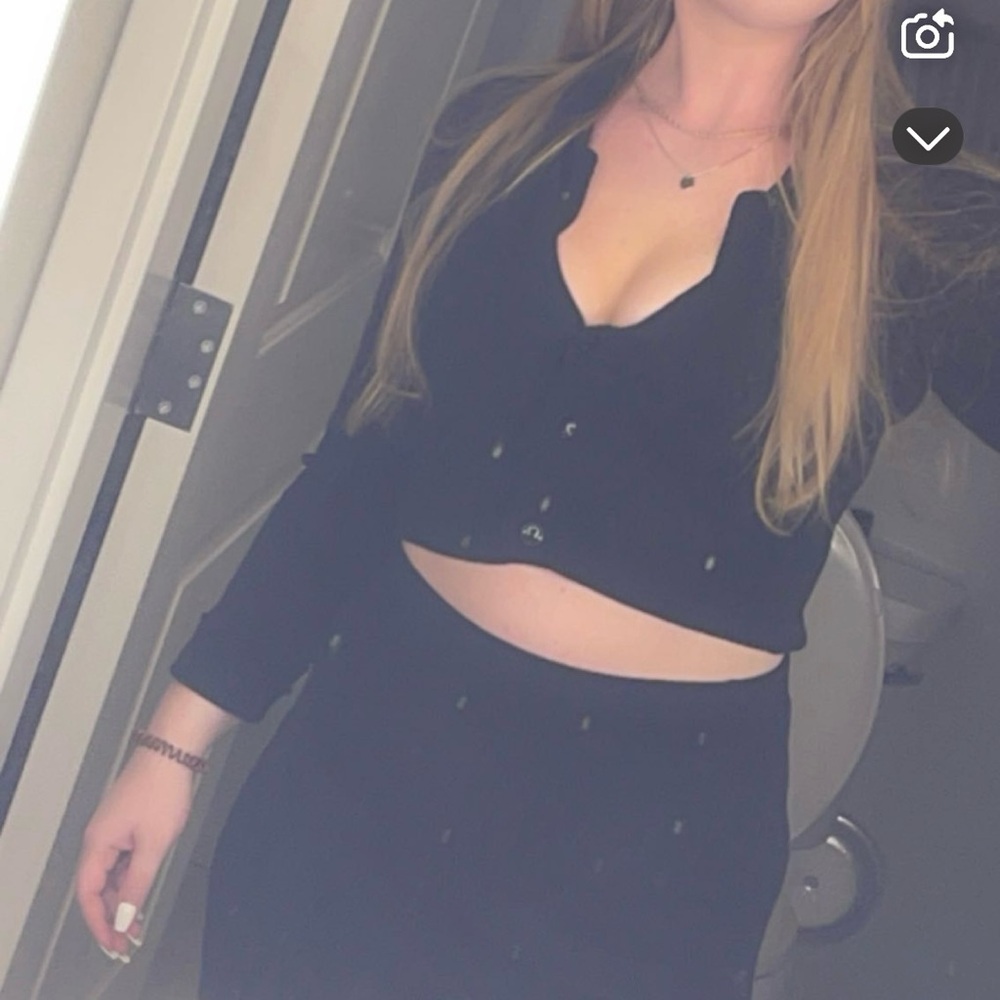 Black Sweater Two Piece Set